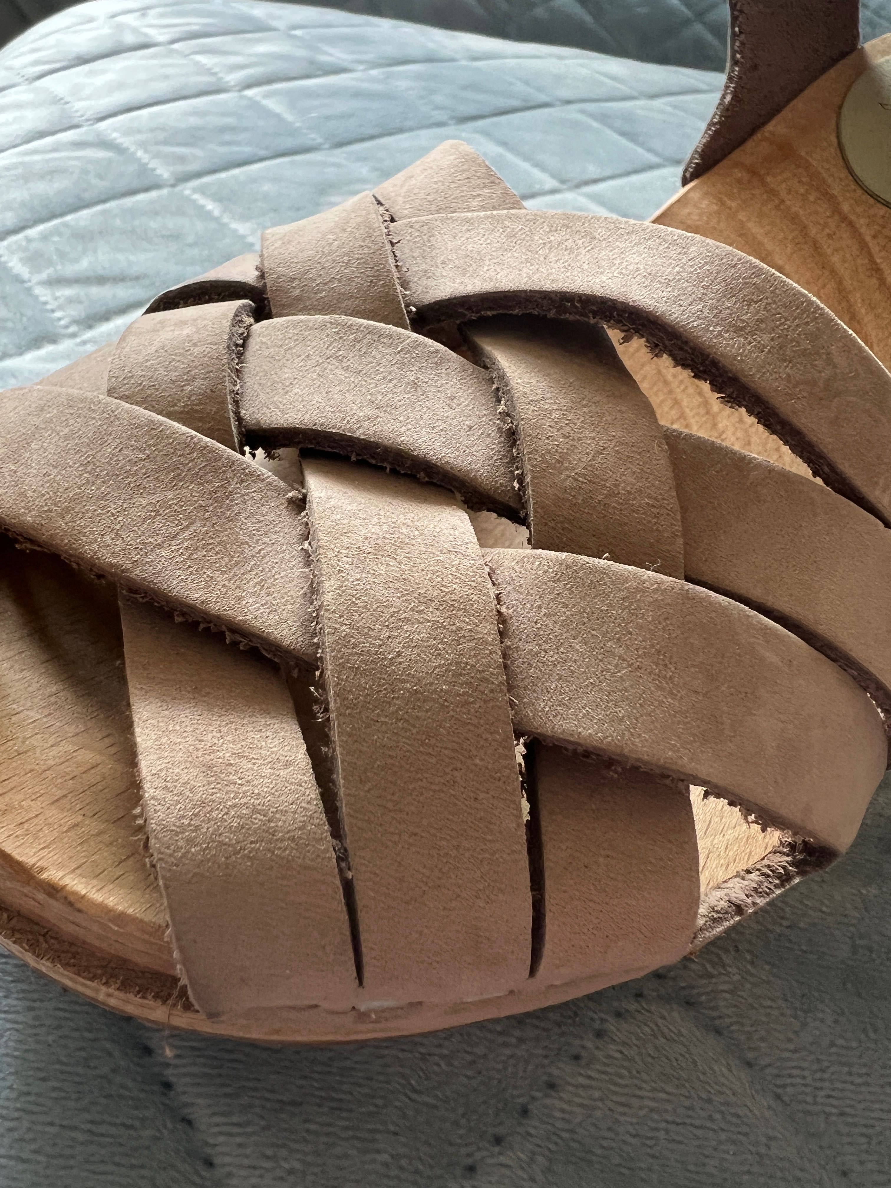 Moheda Clogs sandały skórzane 40 nude taupe