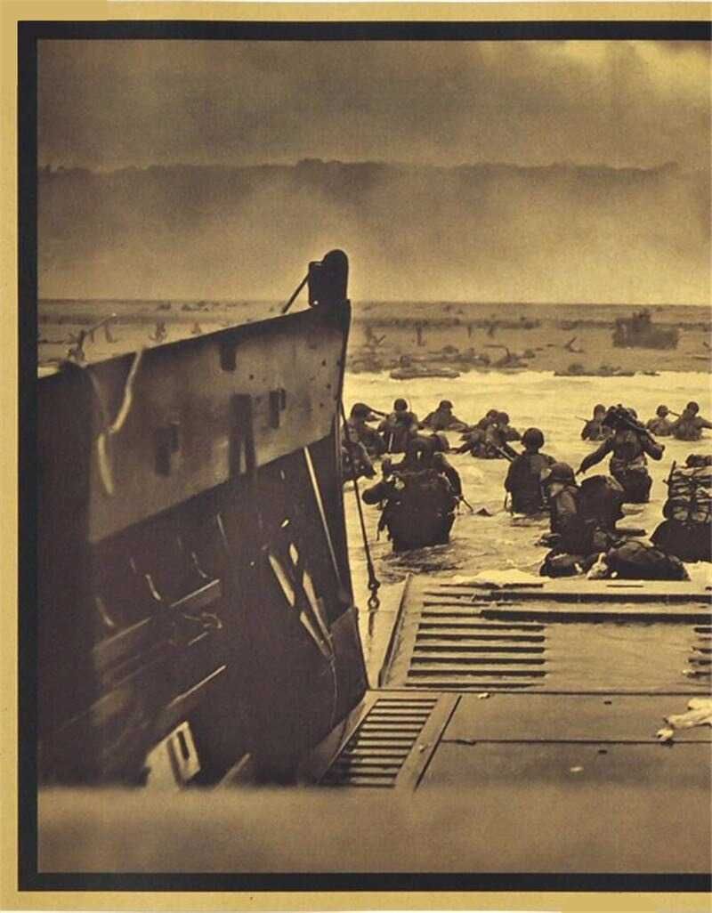 Plakat Lądowanie w Normandii Fotografia II Wojna Światowa 42x30cm
