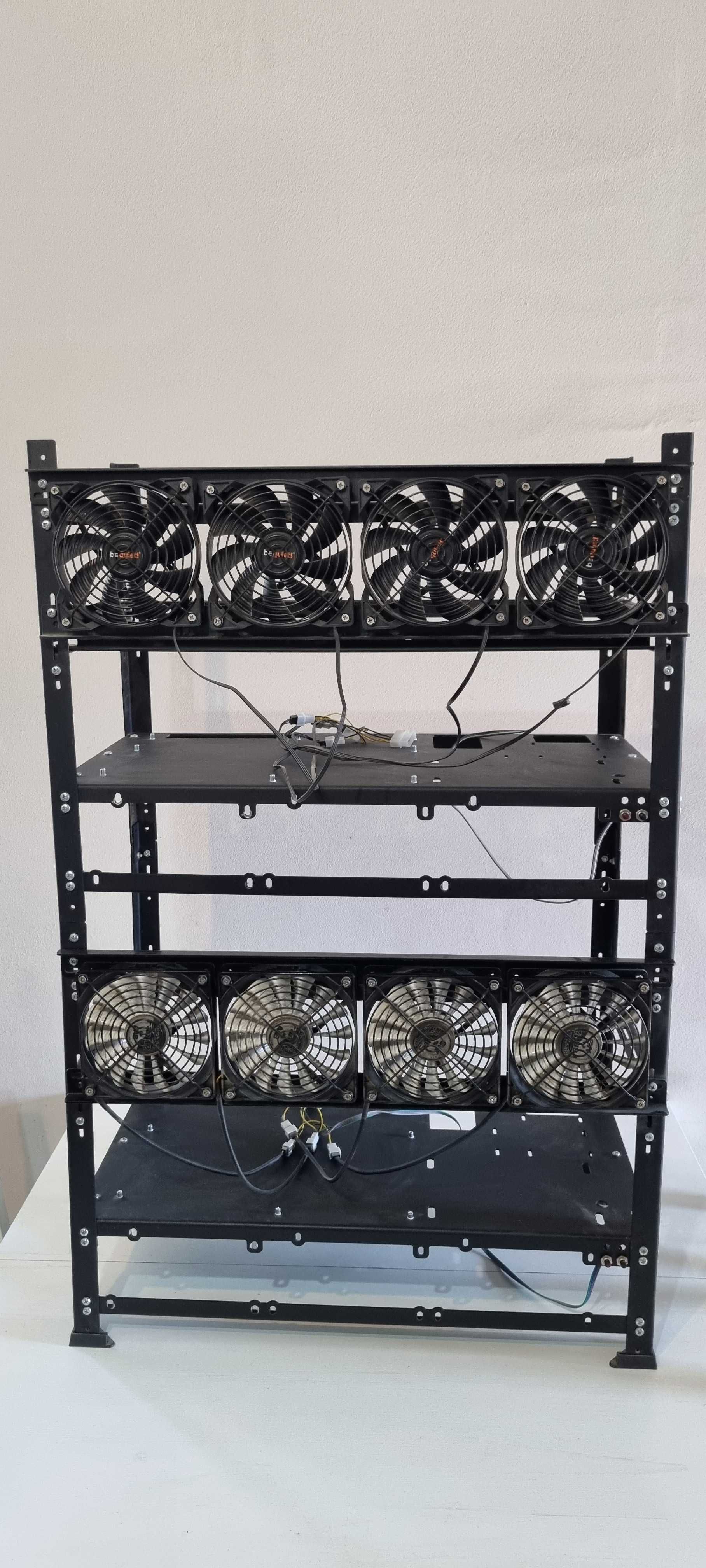 Obudowa koparki kryptowalut Stelaż 6GPU 3PSU + Chłodzenie