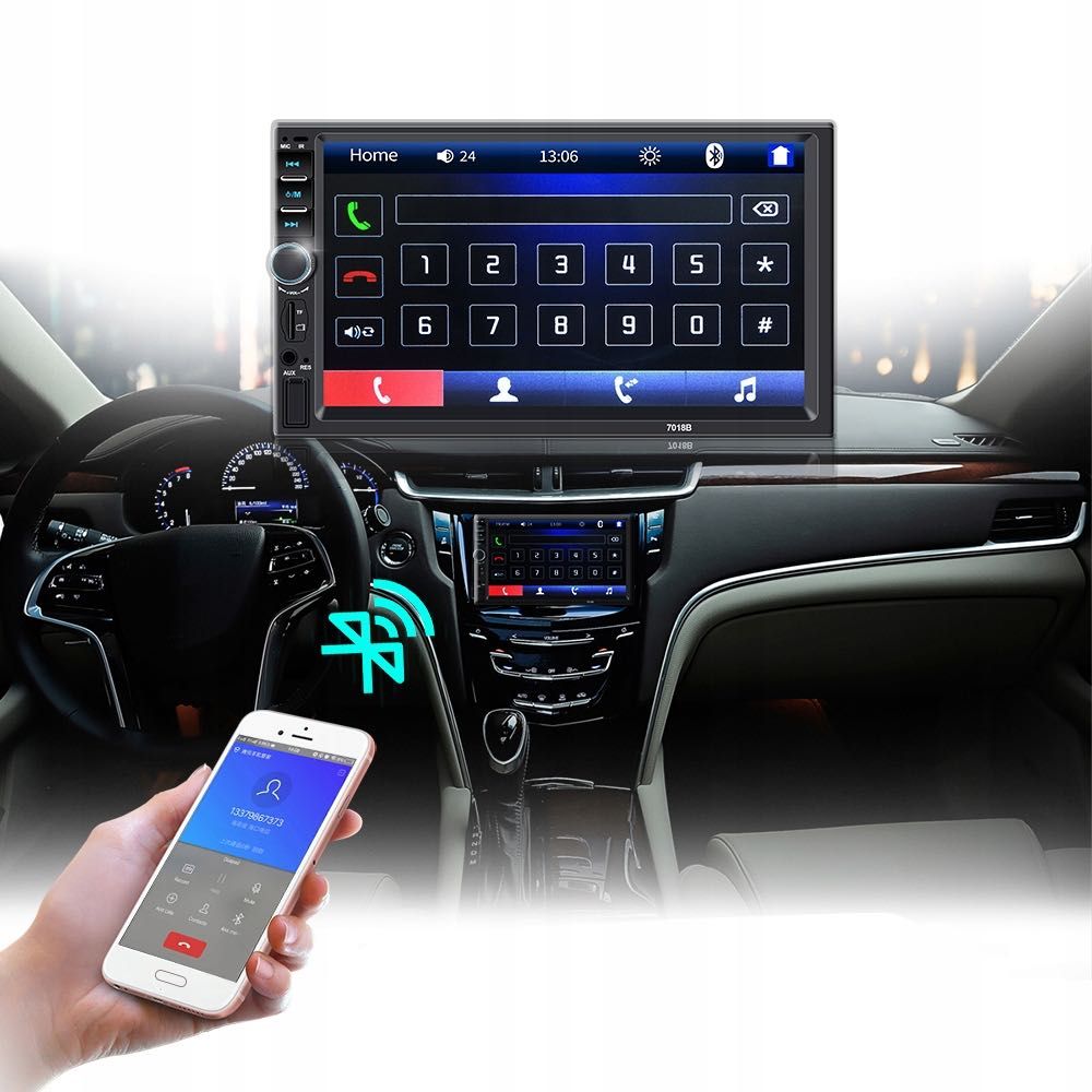 QIKtech Radio Samochodowe Bluetooth 2DIN 7" Dotykowe Polskie Menu