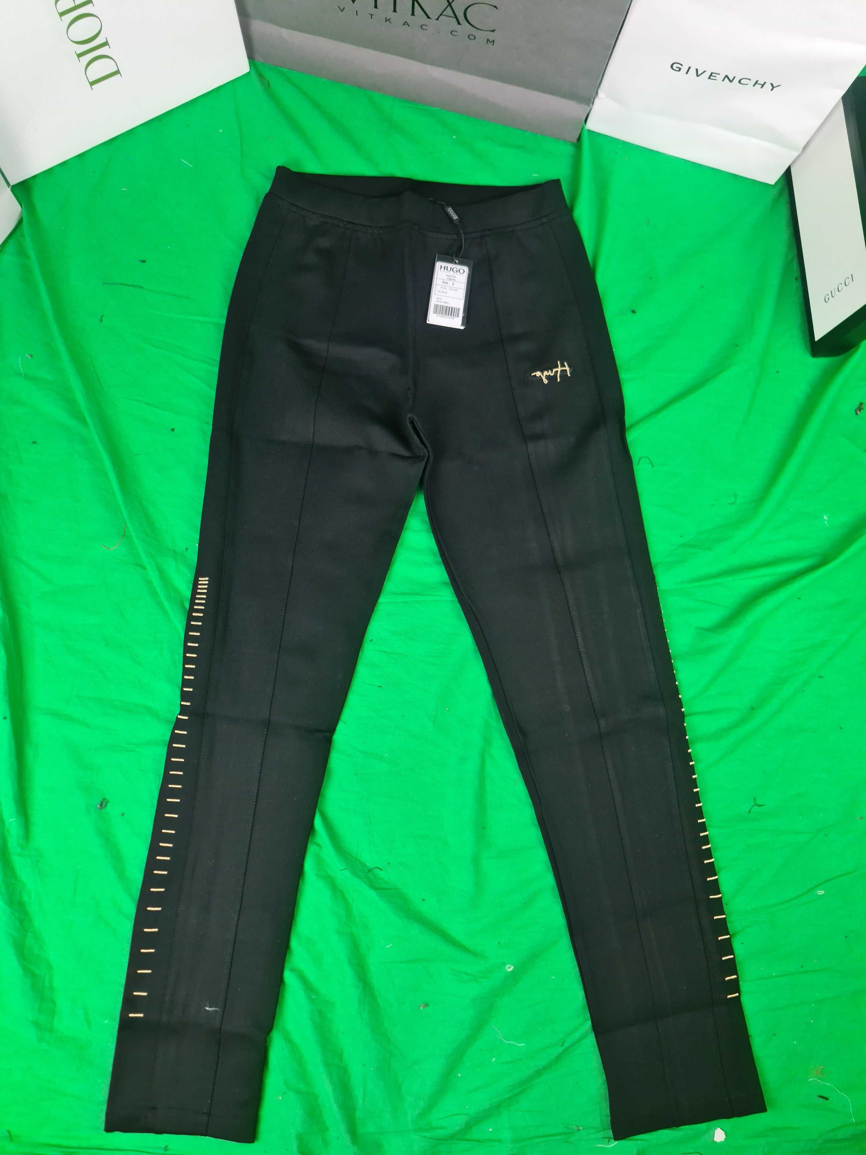 Legginsy damskie czarne hugo boss spodnie