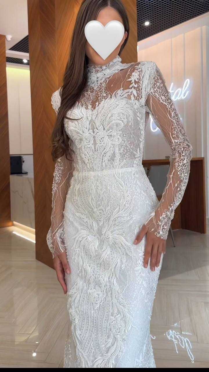 Весільна сукня русалка зі зйомною сукнею - шлейфом, Crystal Wedding