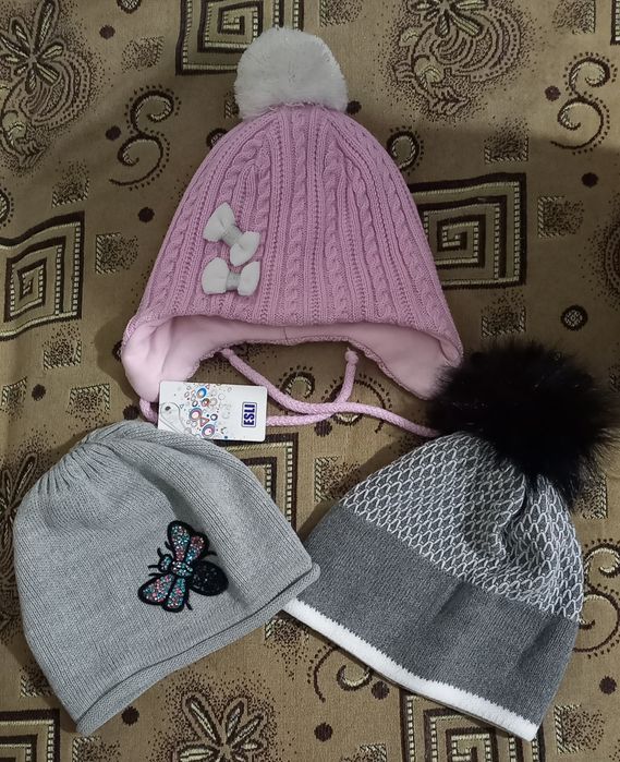 Шапки дитячі на дівчинку весна,осінь,зима 50-54, 2-4роки