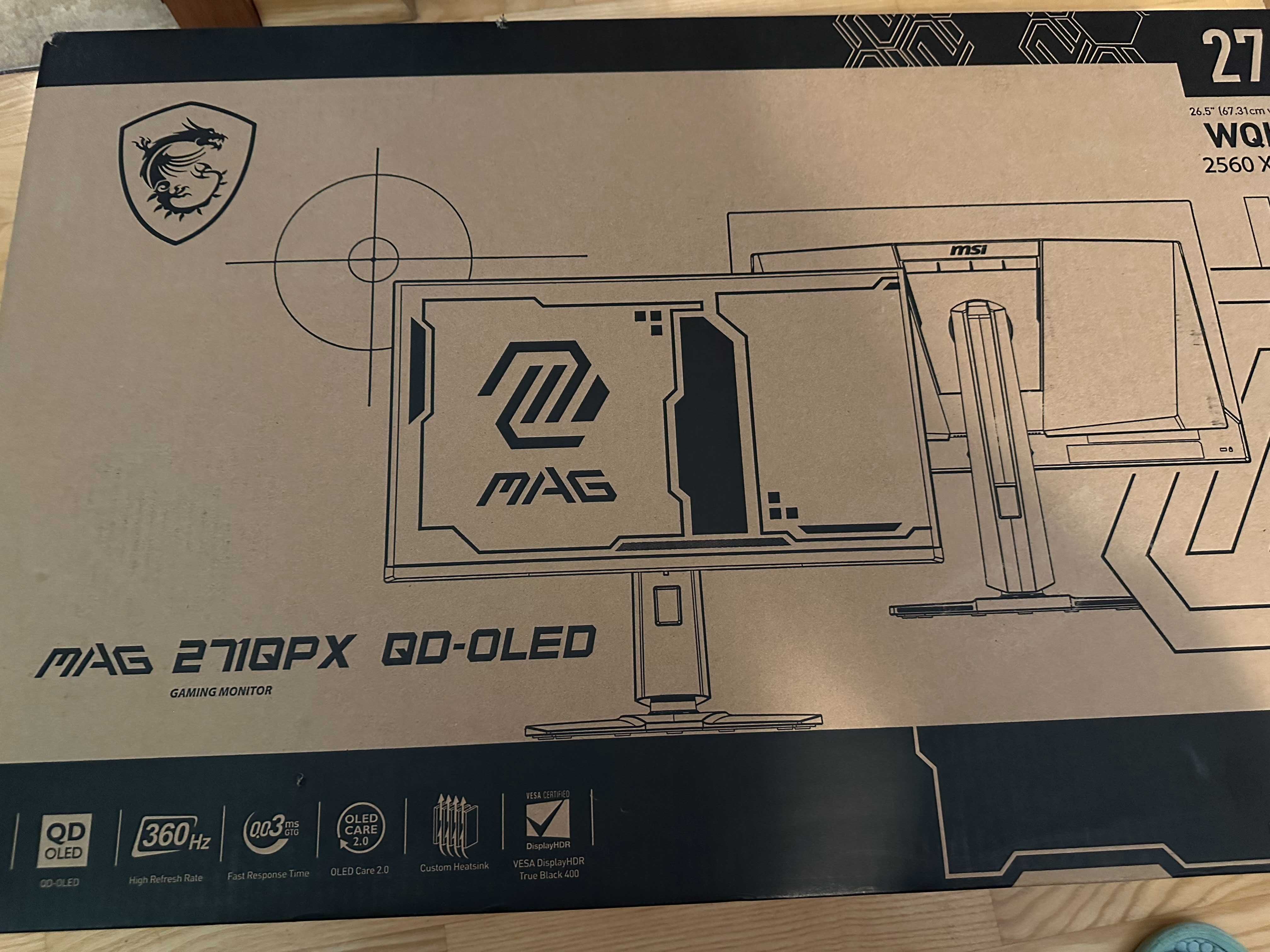 Monitor gamingowy 360 Hz MSI MAG 271QPX QD-OLED 2560 x 1440 (WQHD)