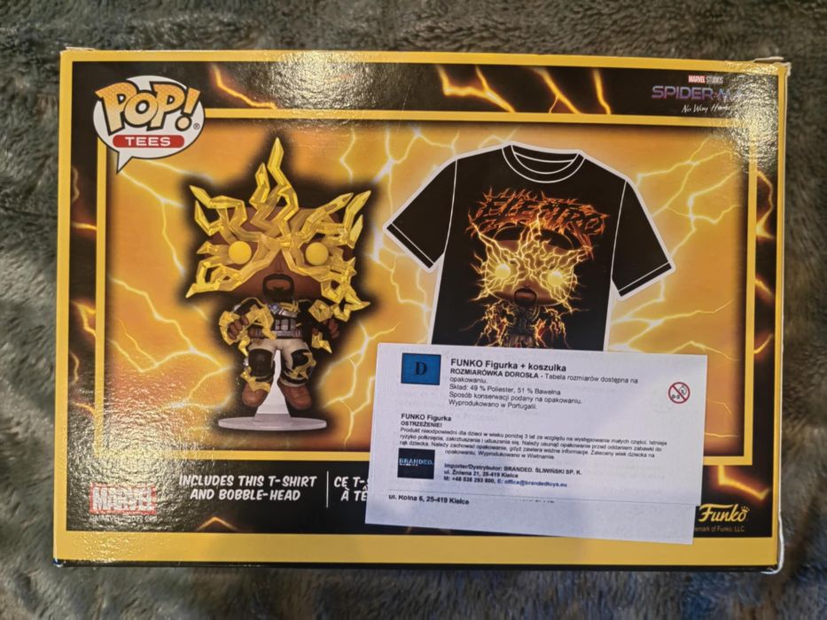 Funko POP! 1164 Spider-Man Electro Glow In the Dark T-shirt M Zestaw