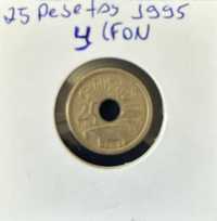 25 pesetas 20 francos