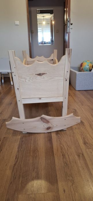 Łóżeczko bujaczek dla noworodka hand made naturalne drewno