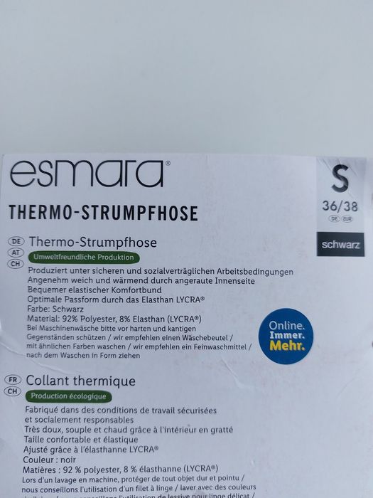 Теплі колготи термоколготи Esmara S