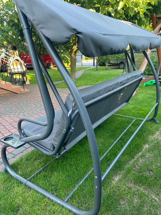 Huśtawka ogrodowa rozkładana leżak 2w1 4 - osobowa NOWA DUŻA Solidna