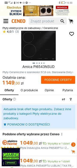 Płyta indukcyjna Amica jak nowa