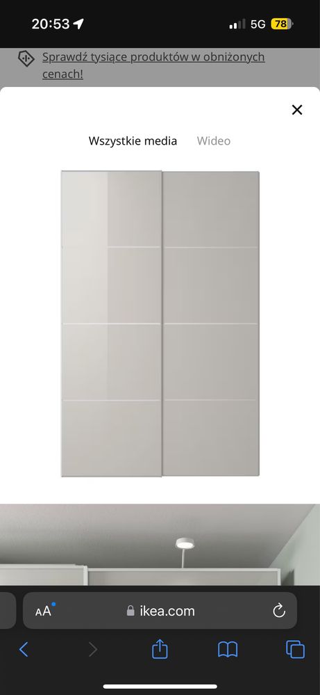 Drzwi przesuwne do szafy Pax IKEA