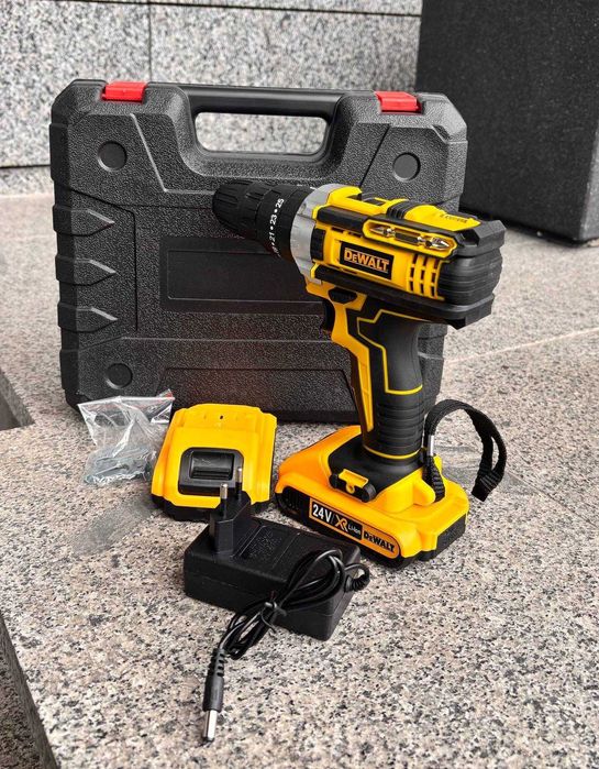 Дрель Шуруповерт девальт 24v аккумуляторный шурупокрут с инструментами