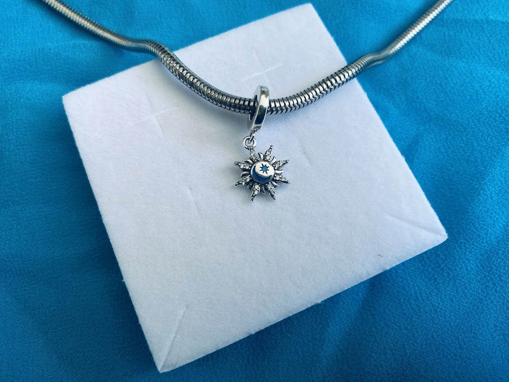 nowa unikatowa zawieszka charms beads nocne słońce srebro 925