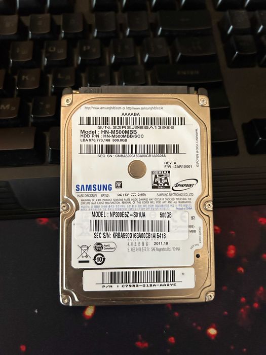 Жорсткий диск Samsung 500Гб для ноута або ПК