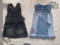 2 pak Sukienka jeansowa r 86 - 92 1-2 latka typu ogrodniczka