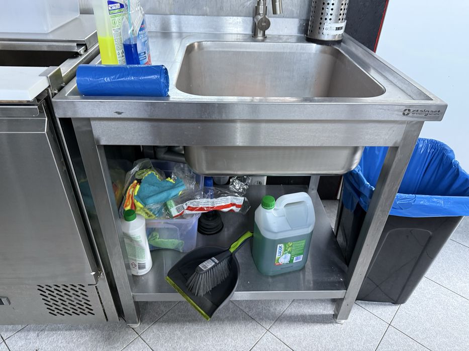 Zlew gastronomiczny 80x75x85 z polka