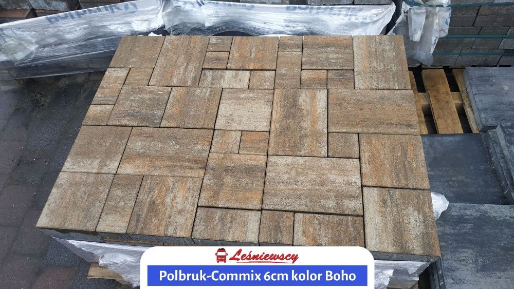 Kostka brukowa Polbruk-COMMIX kolor Boho 6cm na podjazd taras ścieżkę