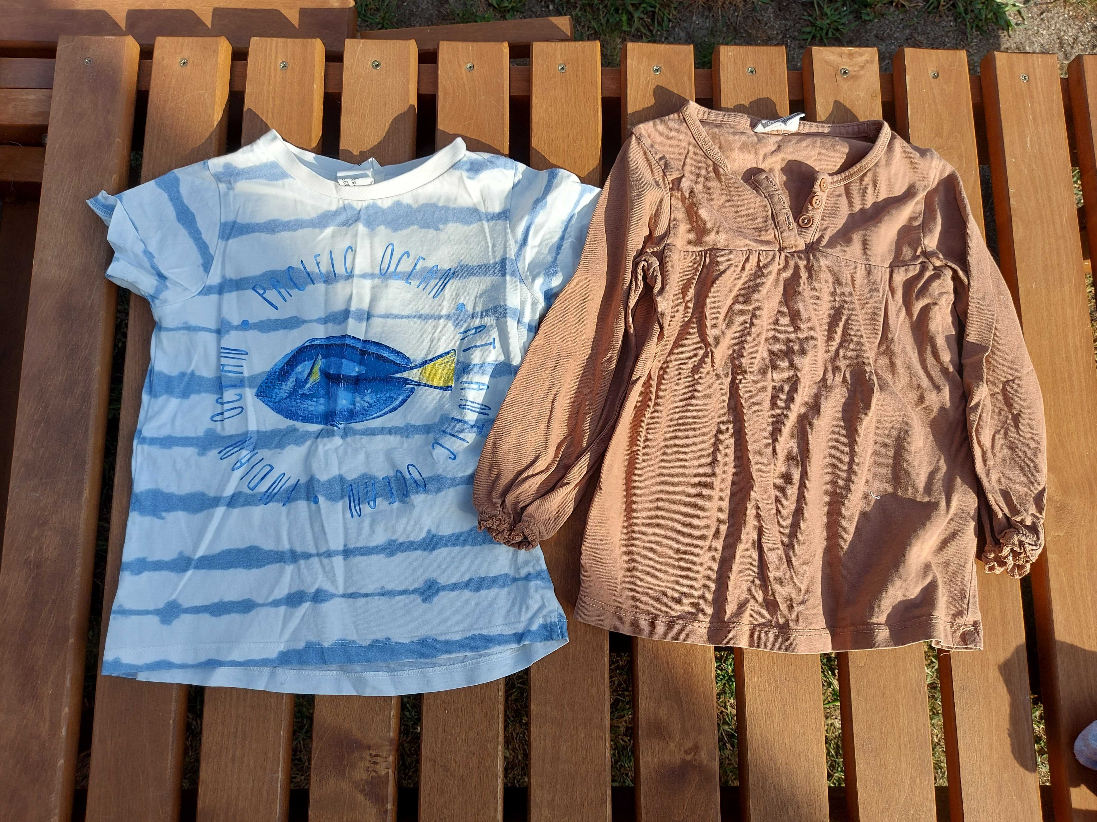 Koszulka t-shirt dziewczęca, 2 sztuki, rozm. 92, H&M