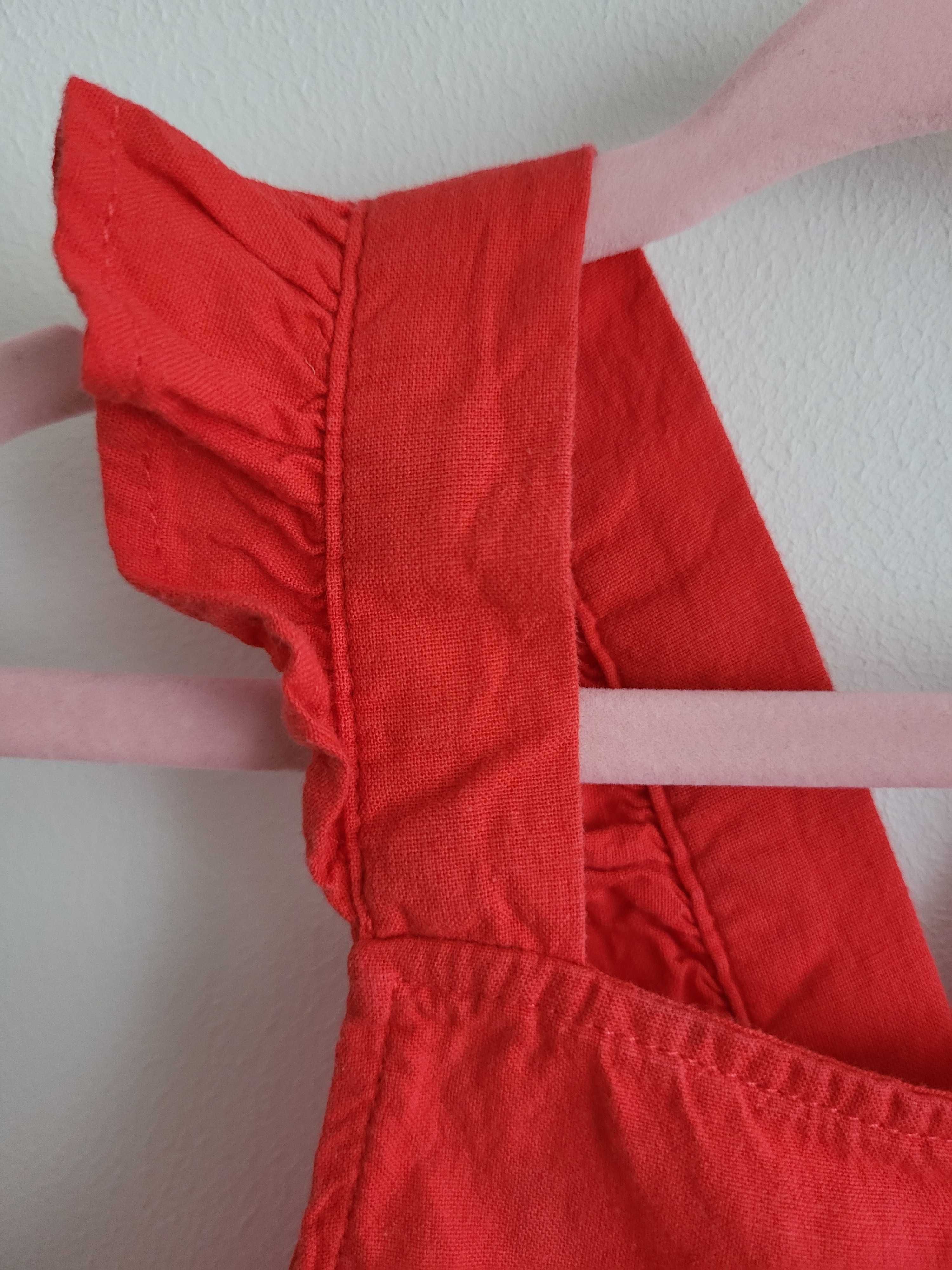 Dziewczęca sukienka H&M, czerwona, 100% bawełna, rozmiar 86