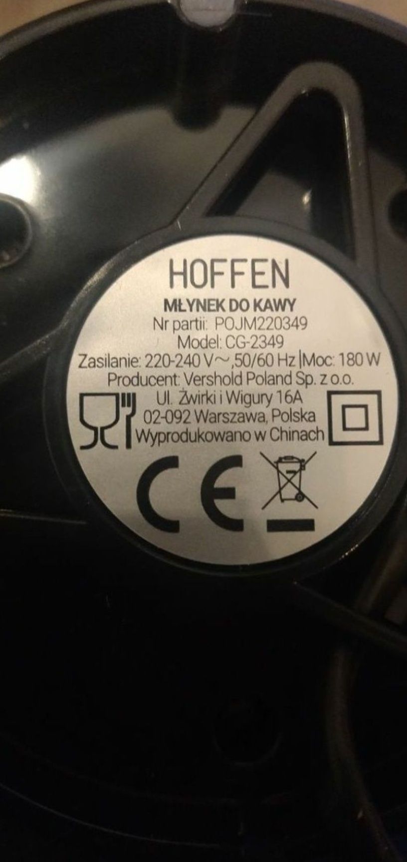 Młynek do mielenia kawy Hoffen moc 180 W przypraw pieprzu grinder