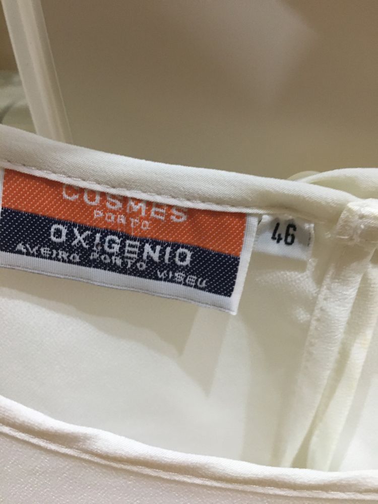 Top de manga cavada, branco pérola, tamanho 46 (XL), marca OXIGÉNIO