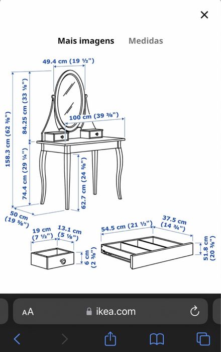 Toucador com espelho, móvel IKEA