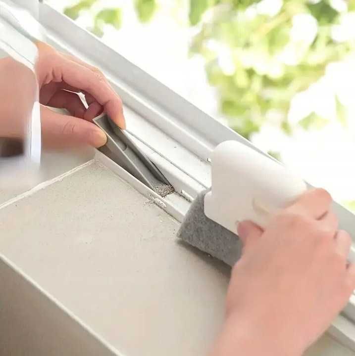 Szczotka do Czyszczenia RAM OŚCIEŻNIC OKIEN DRZWI, Szczelin + Skrobak