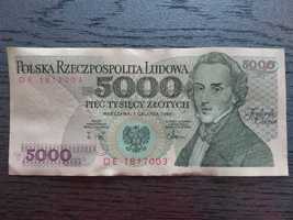 Oferuję kolekcjonerski banknot PRL 5000 zł w idealnym stanie! Okazja!!