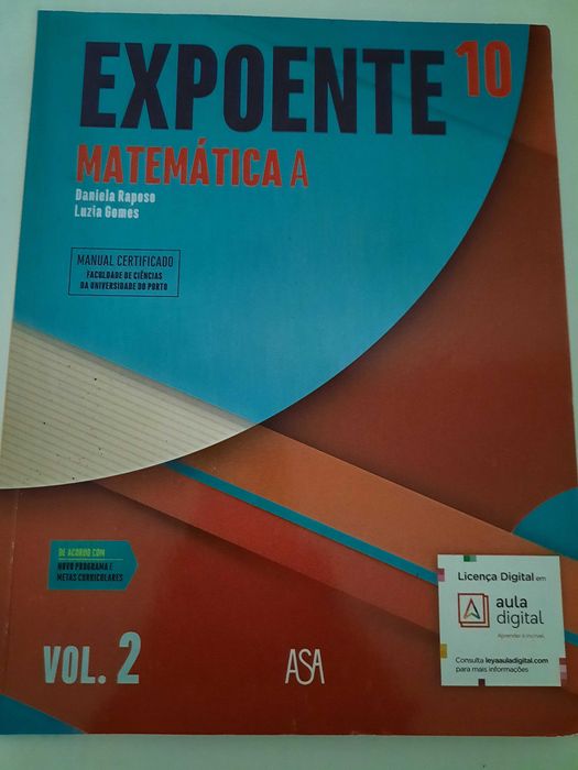 Livros de matemática 10 ano volume 1 e 2 e caderno de atividades
