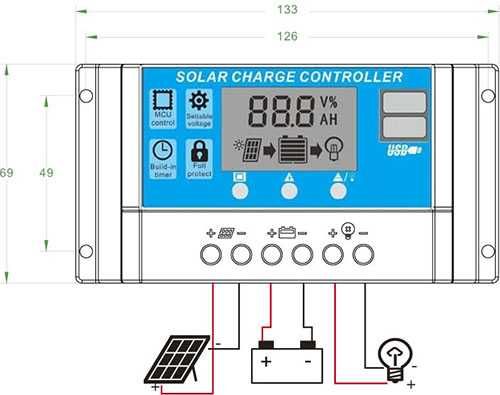 Контролер заряду сонячних панелей 10А 12/24в, ШІМ-контроллер PWM, опт
