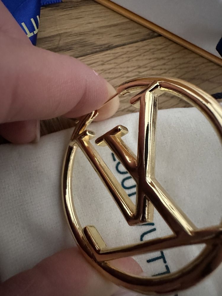 Kolczyki Louis Vuitton LV kola zlote 5 cm