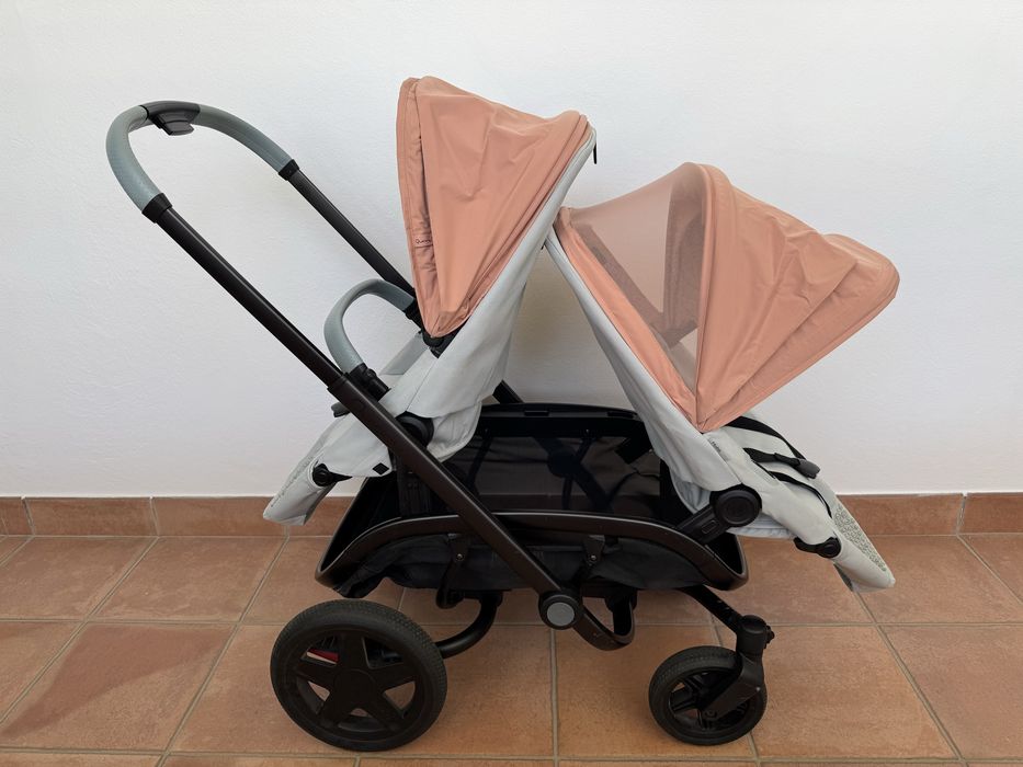 Carrinho Quinny Hubb Duo + 2 Cadeirinhas + assento extra de madeira