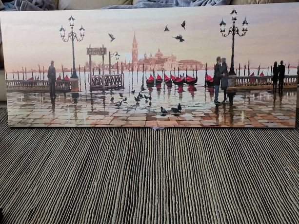 Obraz Styler Canvas Watercolor Venice 60x150 cm