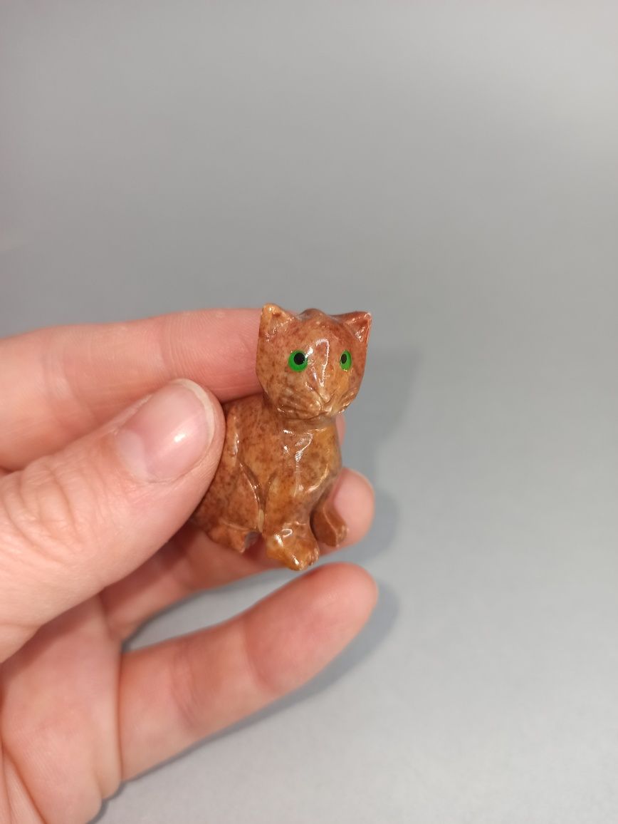 Figurka vintage kot kotek kamień naturalny kamienna kocurek kotka