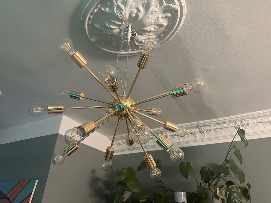 Lampa wiszaca sufitowa złota led