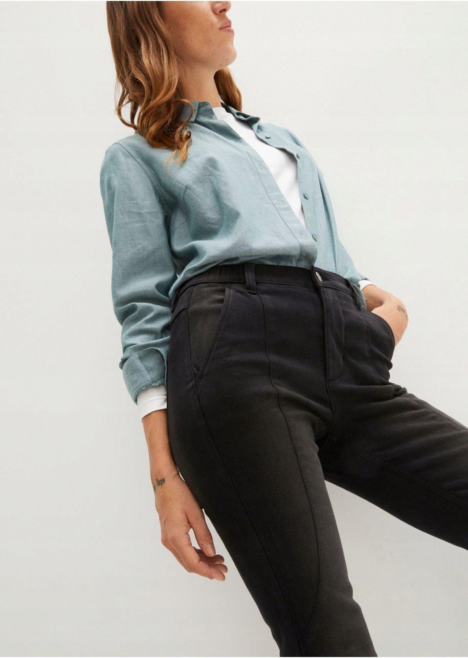B.P.C jeansy termiczne czarne ocieplane skinny r.44