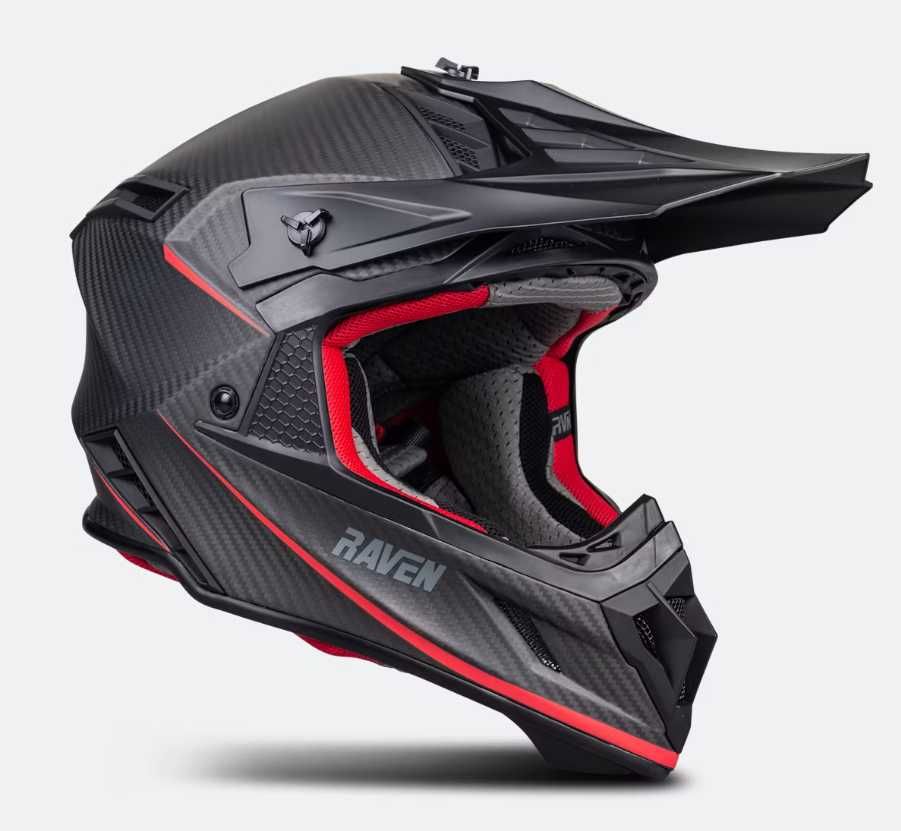 Kask Cross Raven Ipsum Evo Matowy Carbon NOWY XS