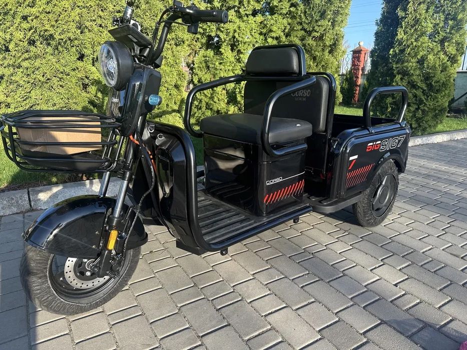 Електроскутер CORSO SIG7 1200W 72V/23AH Трицикл, Безкоштовна доставка!