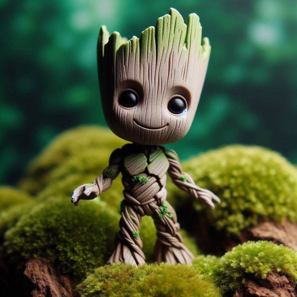 Własnoręcznie malowane figurki Groot - 3D druk