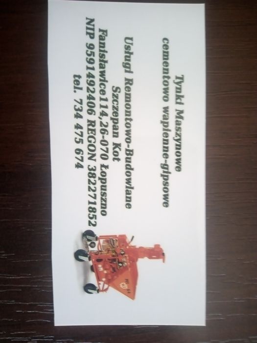 TYNKI maszynowe cementowo-wapienne, gipsowe.