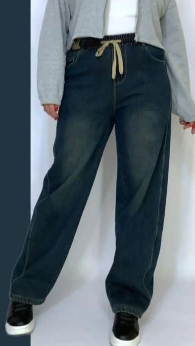 Джинси baggy  на стриженому хутрі