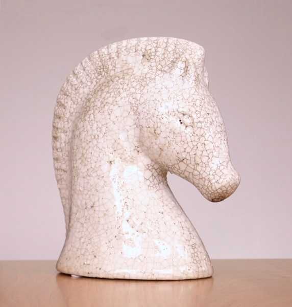 Figurka ceramiczna "Popiersie konia" styl antyczny.