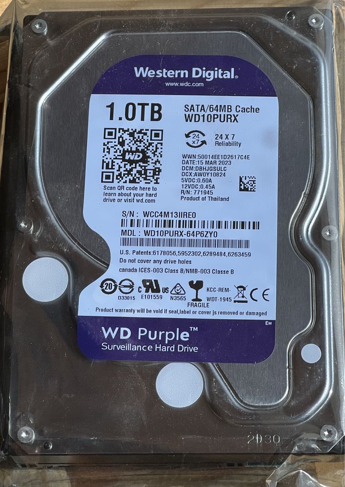 Жорсткий диск Western Digital WD Purple WD10PURX 1TB
