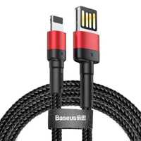 Kabel Lightning USBBaseus Cafule 2,4A 1m (czarno-czerwony)