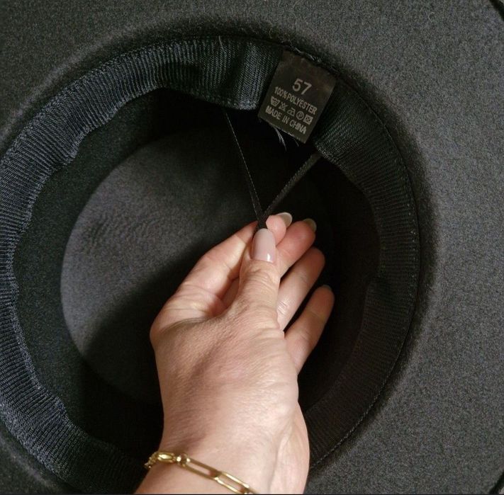 Капелюх чорний прямі поля жіночий чоловічий