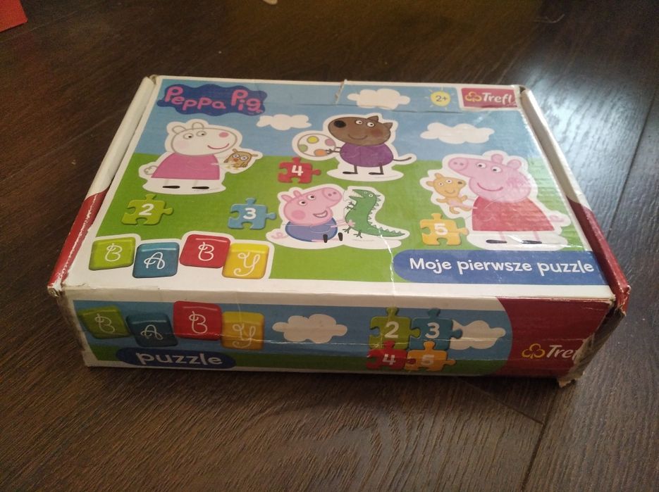 Puzzle dla dzieci, dla dwulatka Świnka Peppa Pociągi