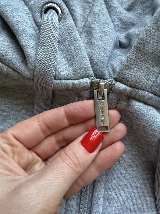 Жіноче зіп худі на замку сіре кофта calvin klein xs s оригінал хс с