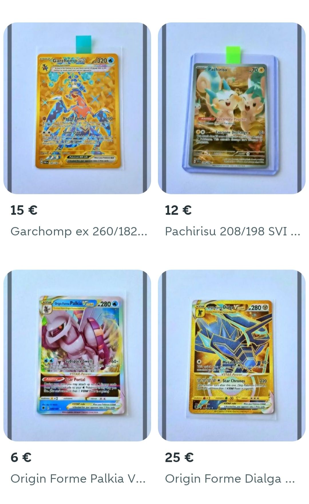 ANÚNCIO 1 Cartas Pokémo todas FULL ARTS, Preços nas fotos!!