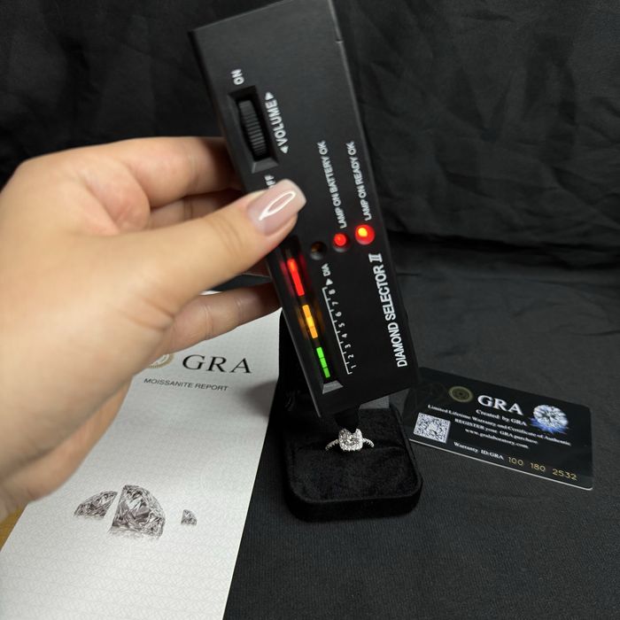 Каблучка з муассанітом 1 ct