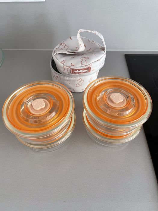 Vendo Set 4 Caixa Alimentos de Vidro (Miniland)